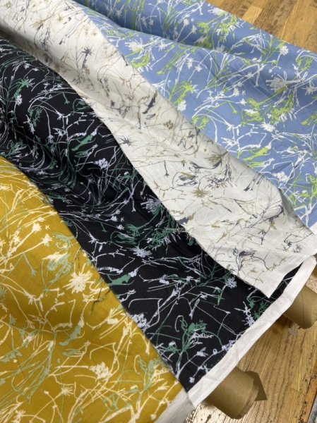 画像8: 生地:手書き風綿60ローン(からし) (8)