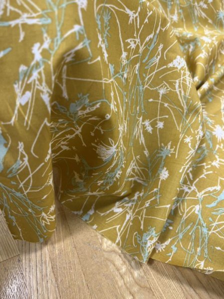 画像7: 生地:手書き風綿60ローン(からし) (7)