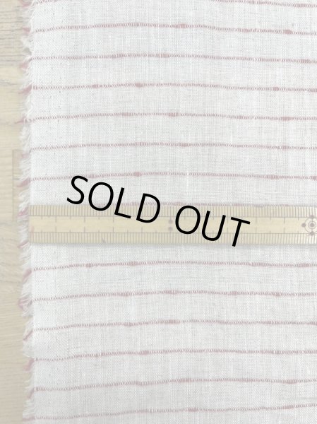 画像2: 生地:ノット糸ポコポコボーダーリネン(ナチュラル/赤) (2)