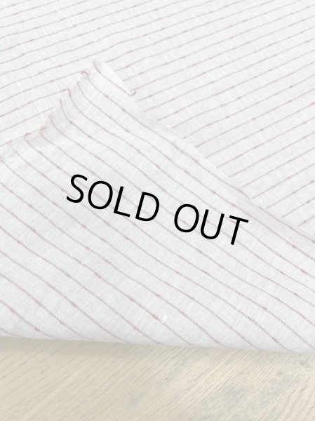 画像3: 生地:ノット糸ポコポコボーダーリネン(ナチュラル/赤) (3)