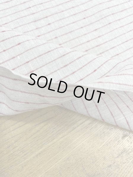 画像4: 生地:ノット糸ポコポコボーダーリネン(ナチュラル/赤) (4)