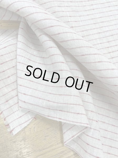 画像5: 生地:ノット糸ポコポコボーダーリネン(ナチュラル/赤) (5)