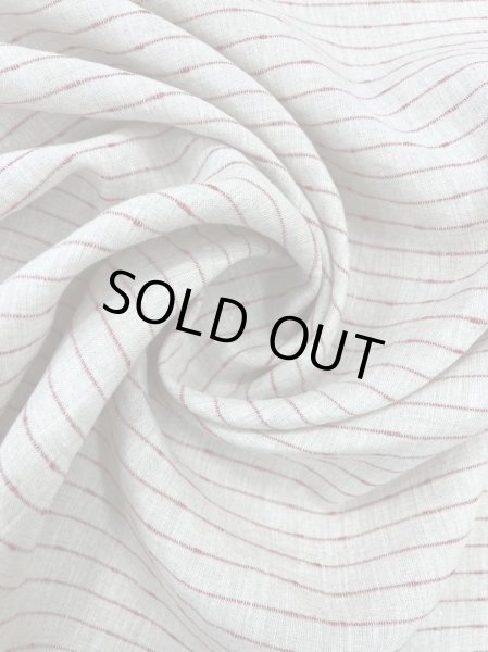 画像6: 生地:ノット糸ポコポコボーダーリネン(ナチュラル/赤) (6)