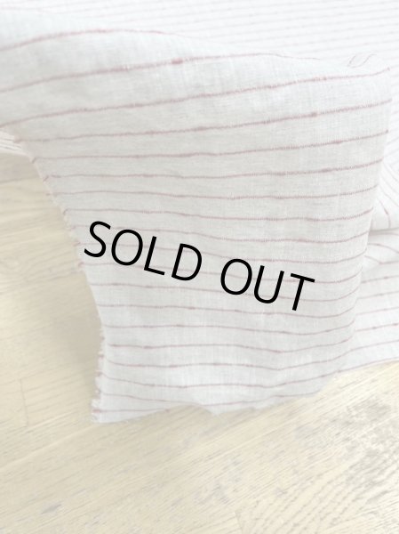 画像7: 生地:ノット糸ポコポコボーダーリネン(ナチュラル/赤) (7)