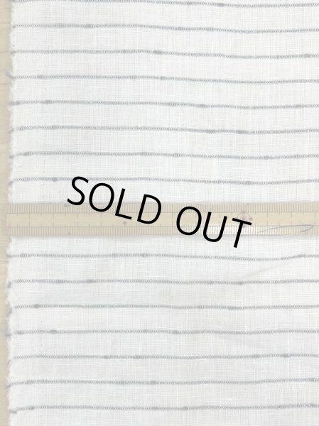 画像2: 生地:ノット糸ポコポコボーダーリネン(白/紺) (2)