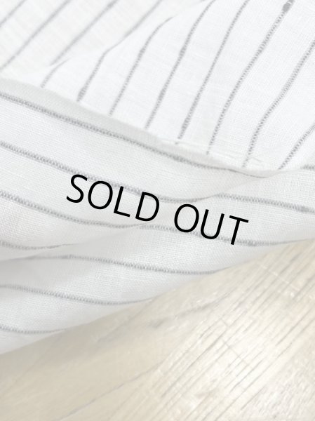 画像4: 生地:ノット糸ポコポコボーダーリネン(白/紺) (4)