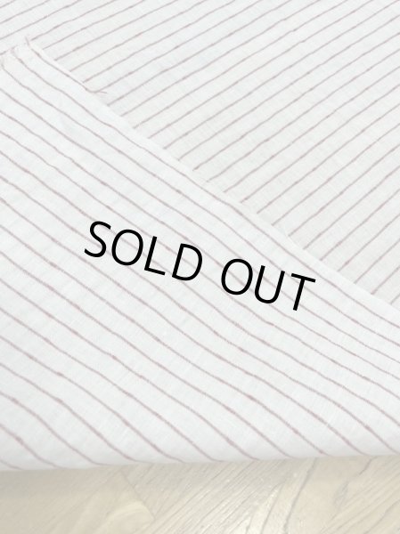 画像3: 生地:ノット糸ポコポコボーダーリネン(白/赤) (3)