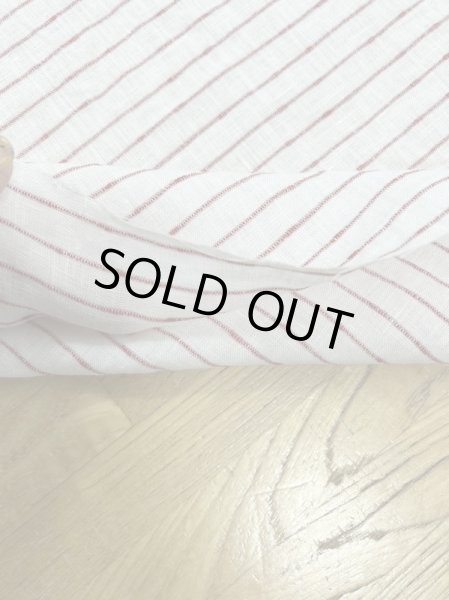 画像4: 生地:ノット糸ポコポコボーダーリネン(白/赤) (4)