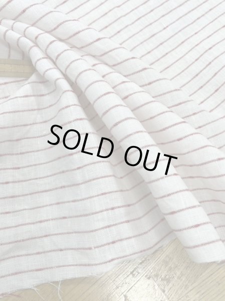 画像5: 生地:ノット糸ポコポコボーダーリネン(白/赤) (5)