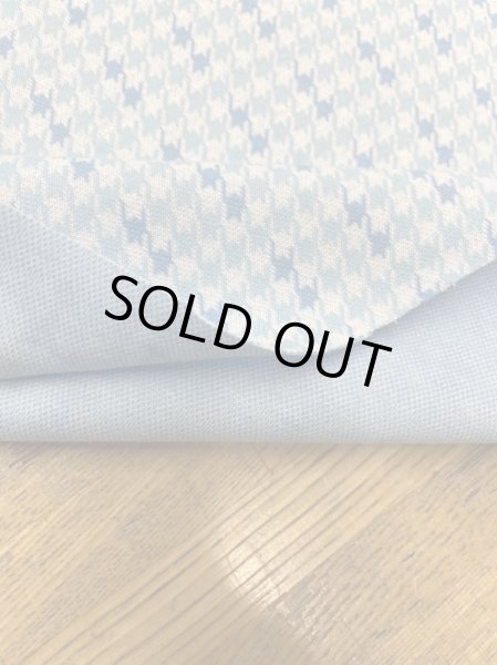 画像4: 生地:千鳥格子柄綿ジャガードニット(水色) (4)