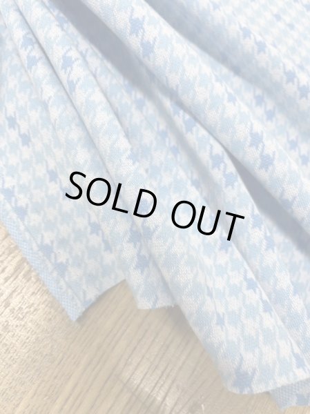 画像5: 生地:千鳥格子柄綿ジャガードニット(水色) (5)