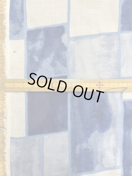 画像2: 生地:ダブル幅レンガ柄綿100%(ブルー) (2)