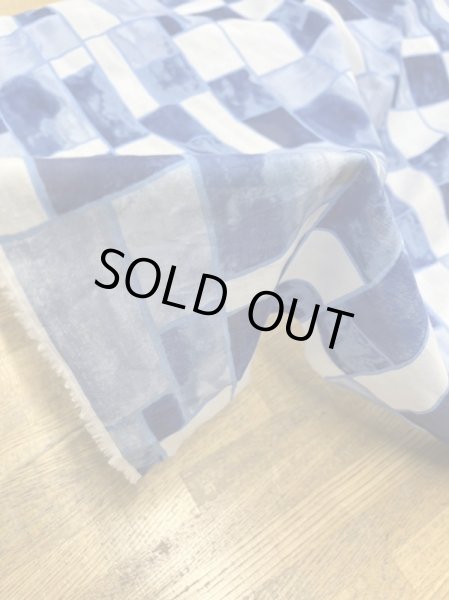 画像7: 生地:ダブル幅レンガ柄綿100%(ブルー) (7)