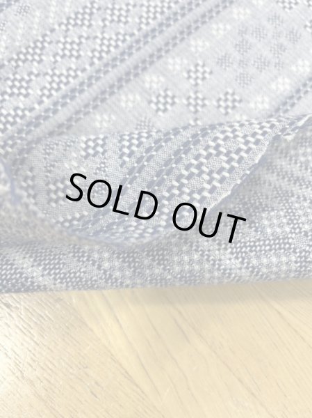 画像4: 生地:綿100%ボーダー柄刺し子ジャガードエアタン仕上(紺/白) (4)