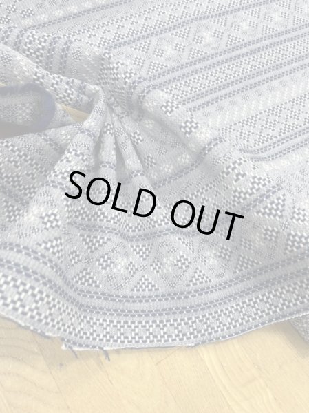 画像5: 生地:綿100%ボーダー柄刺し子ジャガードエアタン仕上(紺/白) (5)