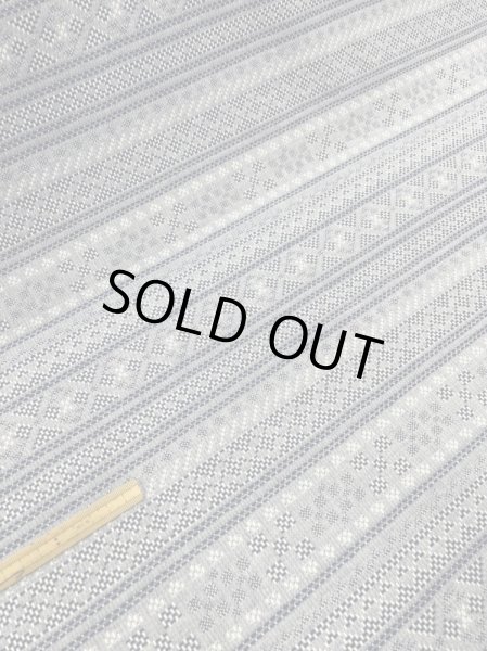 画像8: 生地:綿100%ボーダー柄刺し子ジャガードエアタン仕上(紺/白) (8)