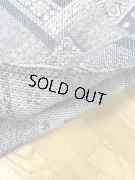 画像4: 生地:綿100%レースパッチ柄刺し子ジャガードエアタン仕上(紺/白) (4)