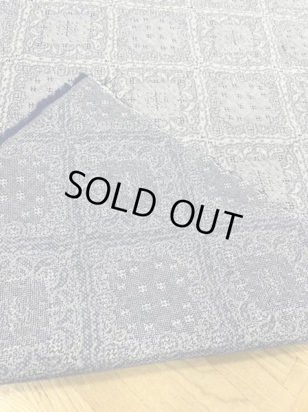 画像3: 生地:綿100%バンダナ柄刺し子ジャガードエアタン仕上(紺/白) (3)