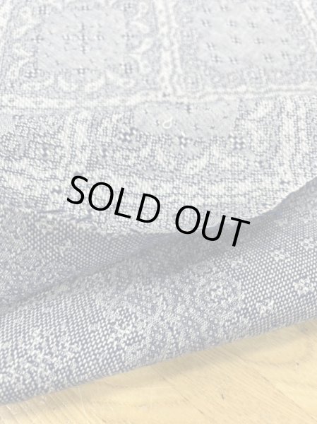 画像4: 生地:綿100%バンダナ柄刺し子ジャガードエアタン仕上(紺/白) (4)