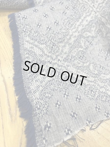 画像7: 生地:綿100%バンダナ柄刺し子ジャガードエアタン仕上(紺/白) (7)