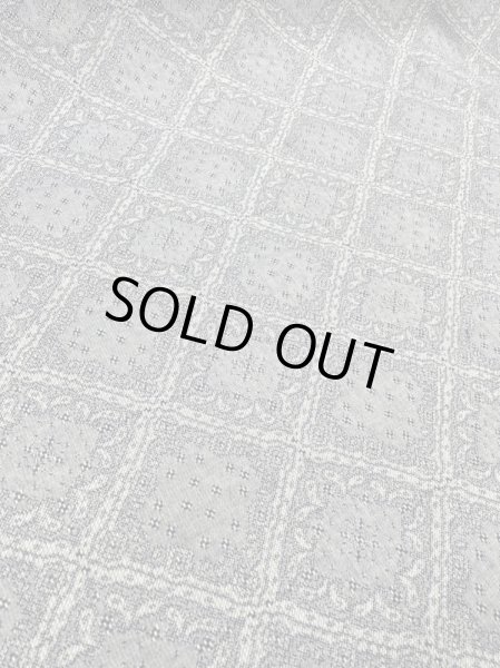 画像8: 生地:綿100%バンダナ柄刺し子ジャガードエアタン仕上(紺/白) (8)