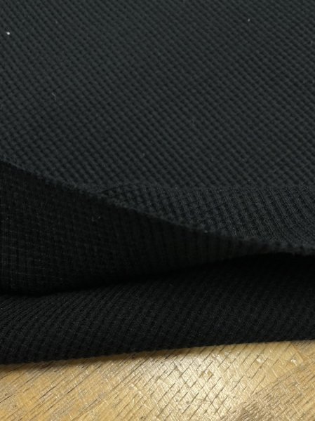 画像5: 生地：綿100％ミニワッフルニット（黒） (5)