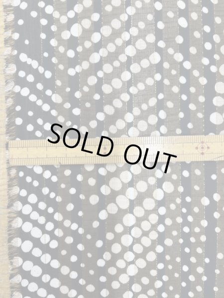 画像2: 生地：ラメ水玉サテンストライプ楊柳ポリエステル（紺／白） (2)