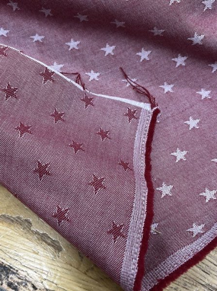 画像3: 生地:綿100%星柄ジャガード(赤) (3)