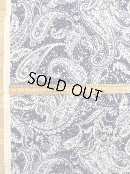 画像2: 生地: ペイズリー柄コットン100%(白/紺) (2)