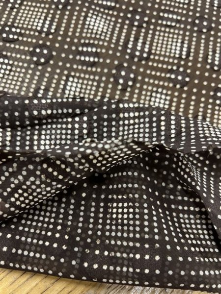 画像4: 生地：水玉カットドビー水玉柄プリント（茶／ベージュ） (4)
