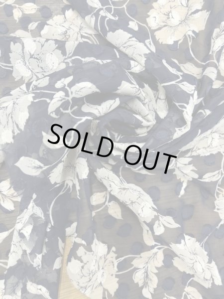 画像6: 生地：水玉カットドビー花柄プリント（紺／ベージュ） (6)