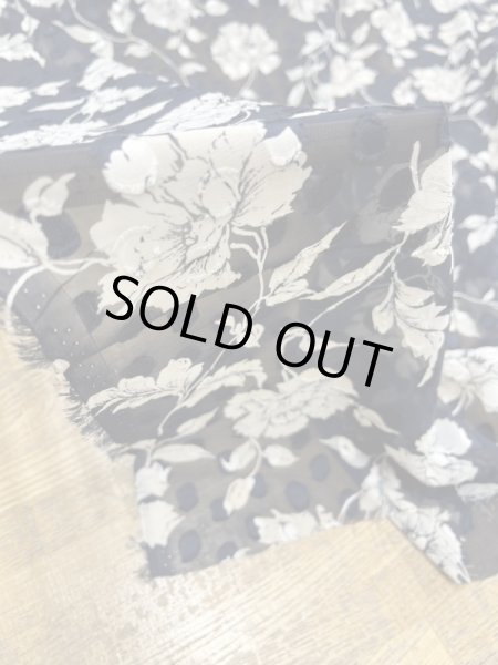 画像7: 生地：水玉カットドビー花柄プリント（紺／ベージュ） (7)