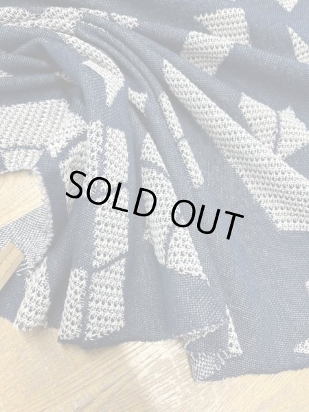 画像4: 生地：綿100％ジャガード織りニット（紺） (4)