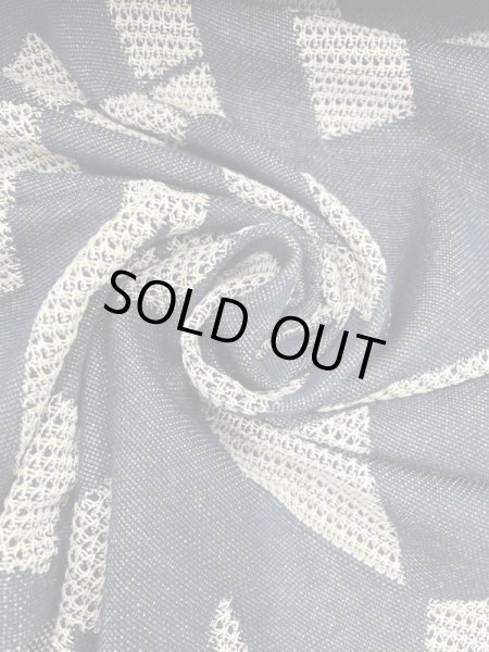 画像5: 生地：綿100％ジャガード織りニット（紺） (5)