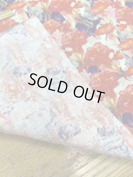 画像3: 生地：綿100％花柄プリント（赤） (3)