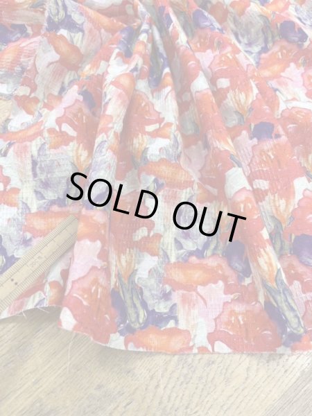 画像5: 生地：綿100％花柄プリント（赤） (5)