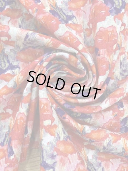 画像6: 生地：綿100％花柄プリント（赤） (6)