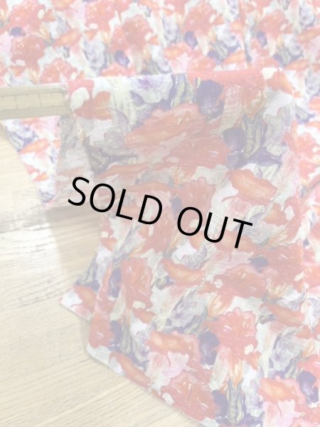 画像7: 生地：綿100％花柄プリント（赤） (7)