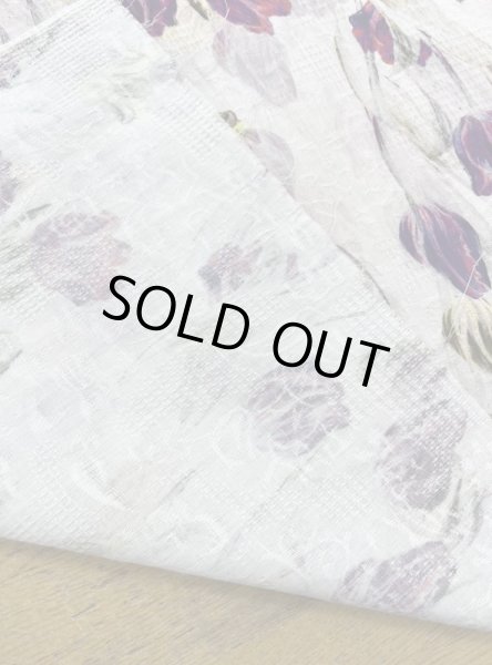 画像3: 生地：綿100％チューリップ柄プリント（白／紫） (3)