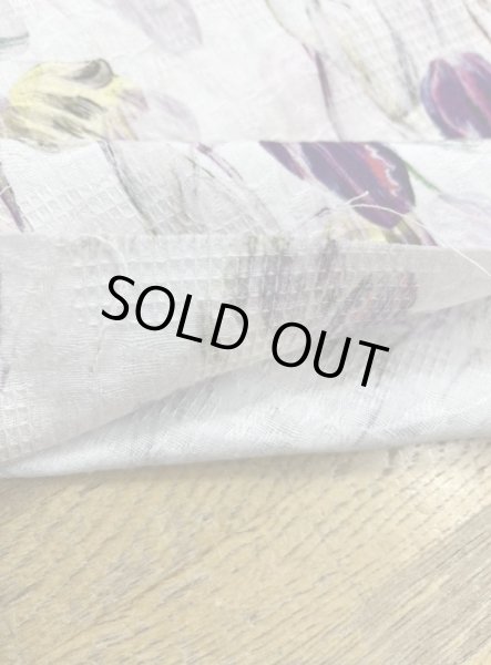 画像4: 生地：綿100％チューリップ柄プリント（白／紫） (4)