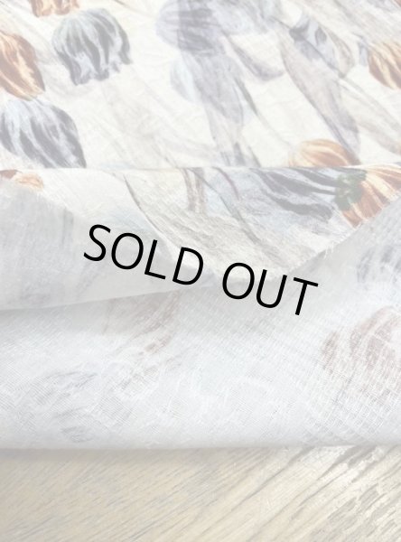 画像4: 生地：綿100％チューリップ柄プリント（クリーム／オレンジ） (4)