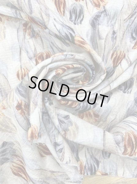 画像6: 生地：綿100％チューリップ柄プリント（クリーム／オレンジ） (6)