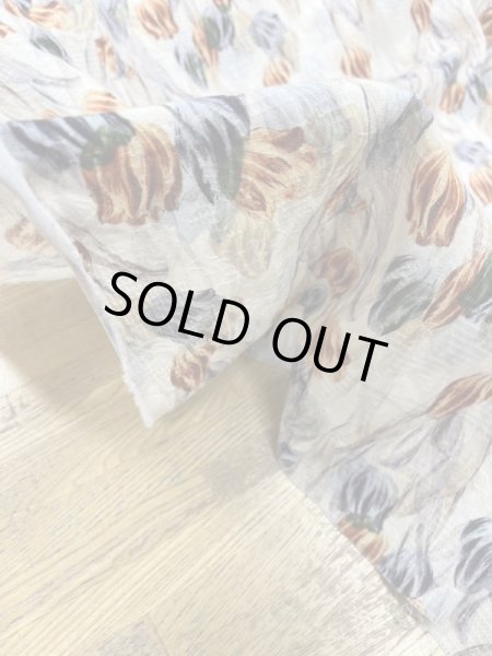 画像7: 生地：綿100％チューリップ柄プリント（クリーム／オレンジ） (7)