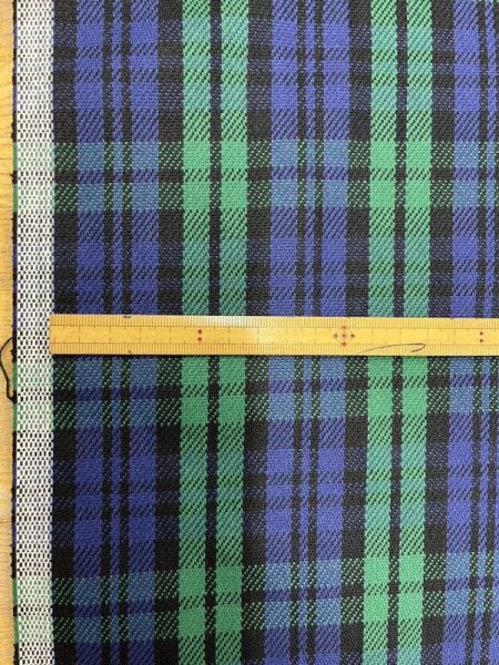 画像2: 生地:綿100%厚手タータンチェック(緑青紺) (2)