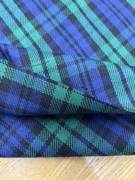画像4: 生地:綿100%厚手タータンチェック(緑青紺) (4)