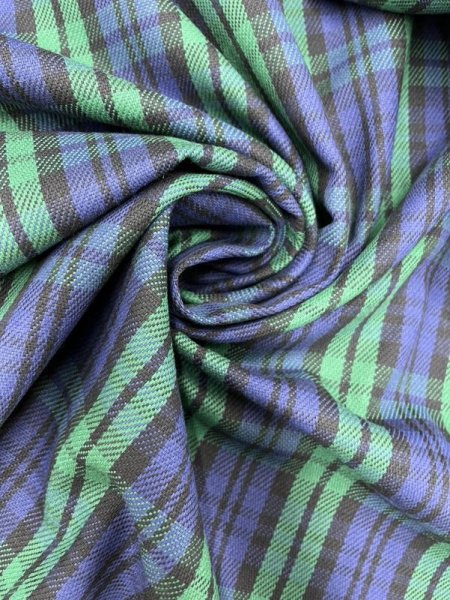 画像5: 生地:綿100%厚手タータンチェック(緑青紺) (5)