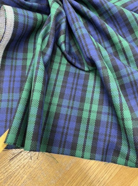 画像6: 生地:綿100%厚手タータンチェック(緑青紺) (6)