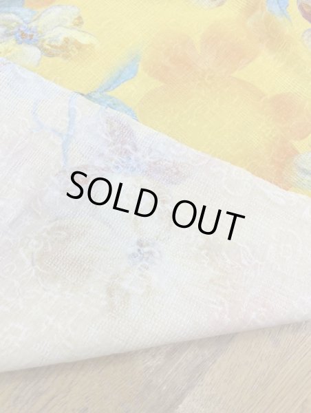 画像3: 生地:綿100%BIGフラワー柄プリント(黄色) (3)