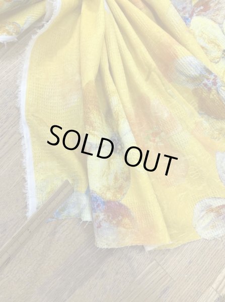 画像5: 生地:綿100%BIGフラワー柄プリント(黄色) (5)