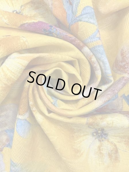 画像6: 生地:綿100%BIGフラワー柄プリント(黄色) (6)